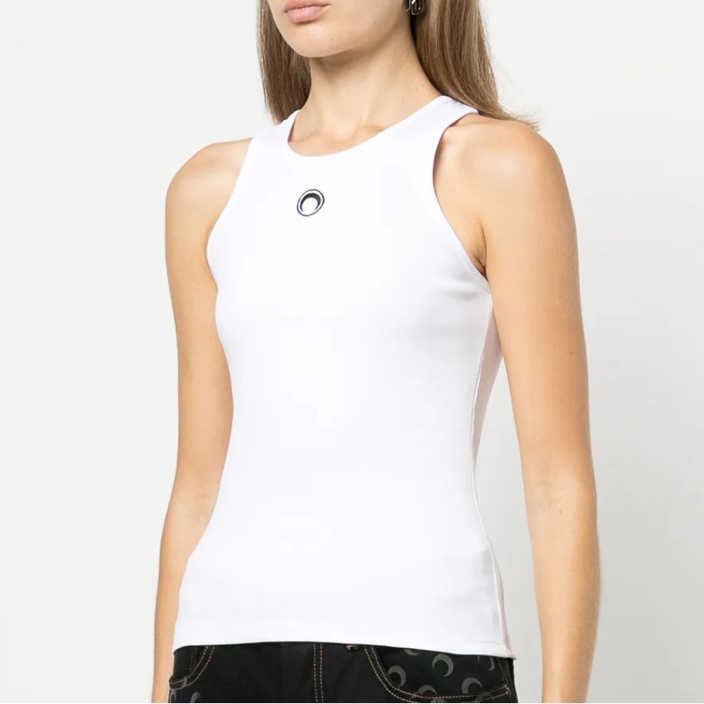 Marine Serre White Sleeveless Women's Top